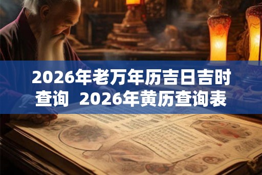 2026年老万年历吉日吉时查询  2026年黄历查询表