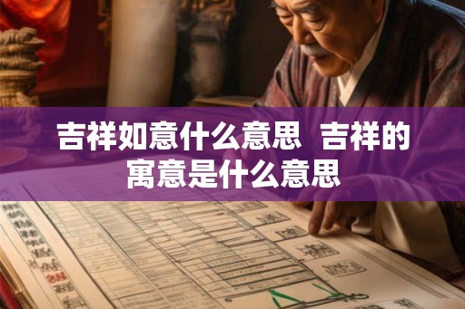 吉祥如意什么意思  吉祥的寓意是什么意思