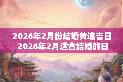 2026年2月份结婚黄道吉日 2026年2月适合结婚的日子