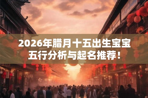 2026年腊月十五出生宝宝五行分析与起名推荐! 2026年腊月十五出生宝宝五行分析与起名推荐!
