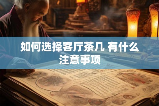 如何选择客厅茶几 有什么注意事项