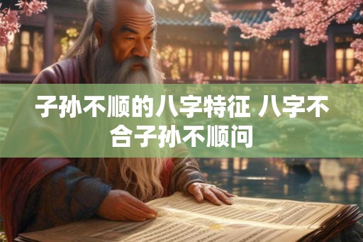 子孙不顺的八字特征 八字不合子孙不顺问