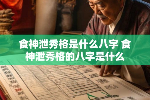 食神泄秀格是什么八字 食神泄秀格的八字是什么