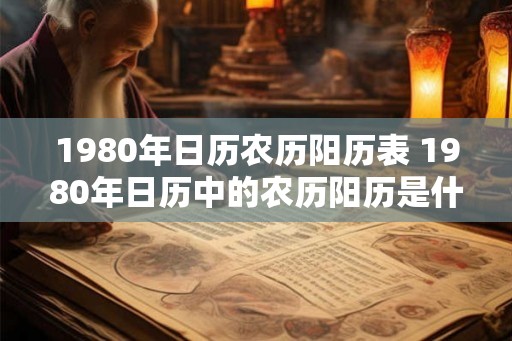 1980年日历农历阳历表 1980年日历中的农历阳历是什么样的