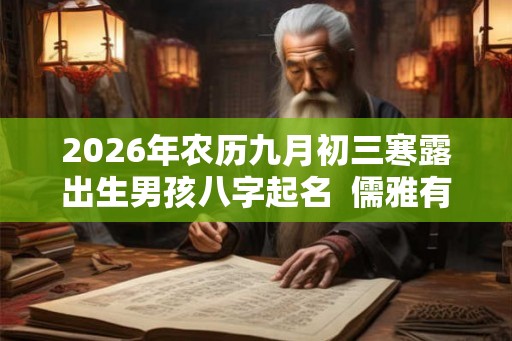 2026年农历九月初三寒露出生男孩八字起名  儒雅有深意的名字