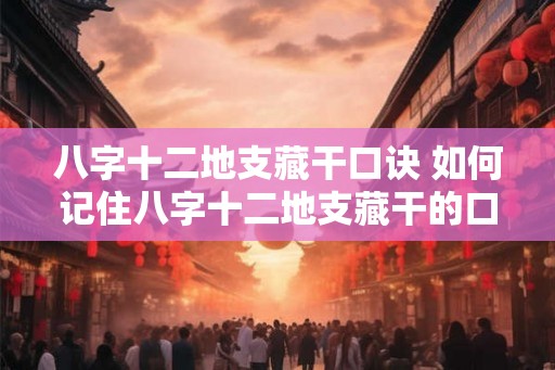 八字十二地支藏干口诀 如何记住八字十二地支藏干的口诀