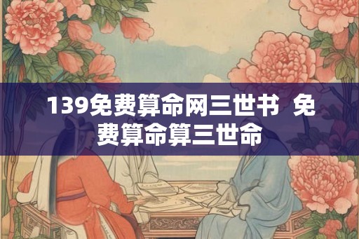 139免费算命网三世书 免费算命算三世命 139免费算命网三世书 免费算命算三世命