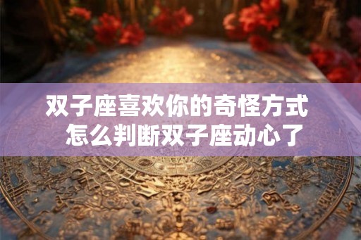 双子座喜欢你的奇怪方式  怎么判断双子座动心了