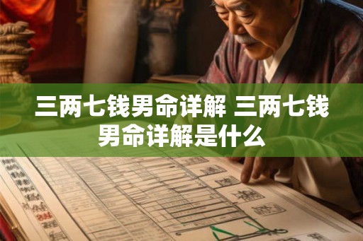三两七钱男命详解 三两七钱男命详解是什么