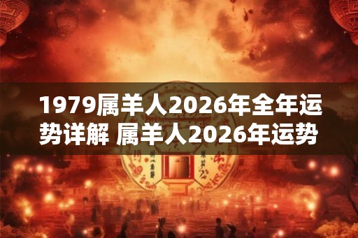 1979属羊人2026年全年运势详解 属羊人2026年运势如何