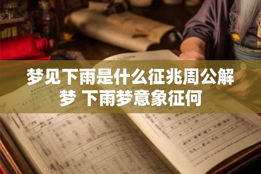 梦见下雨是什么征兆周公解梦 下雨梦意象征何