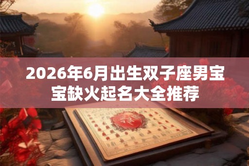 2026年6月出生双子座男宝宝缺火起名大全推荐