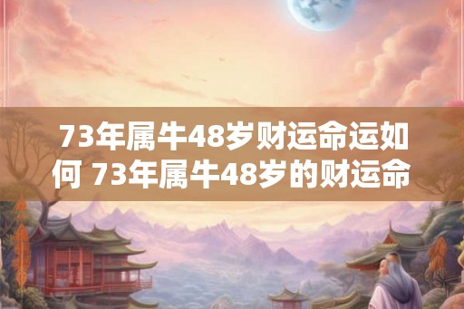 73年属牛48岁财运命运如何 73年属牛48岁的财运命运怎么样