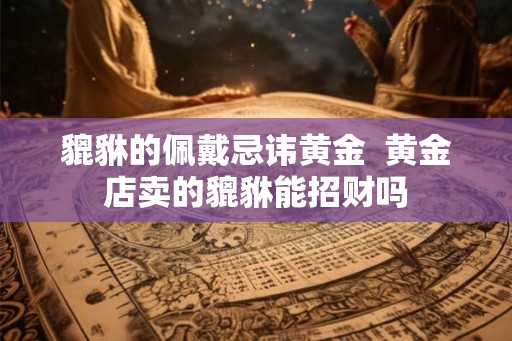 貔貅的佩戴忌讳黄金  黄金店卖的貔貅能招财吗