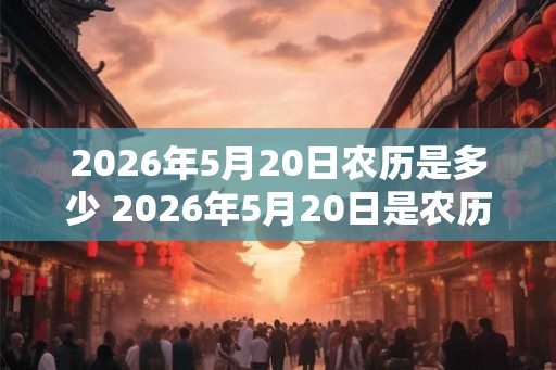 2026年5月20日农历是多少 2026年5月20日是农历几月几日