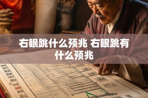 右眼跳什么预兆 右眼跳有什么预兆 右眼跳什么预兆 右眼跳有什么预兆