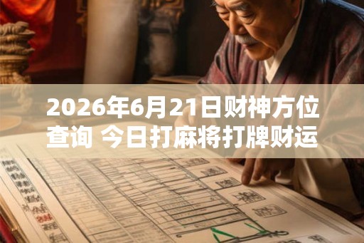 2026年6月21日财神方位查询 今日打麻将打牌财运方位
