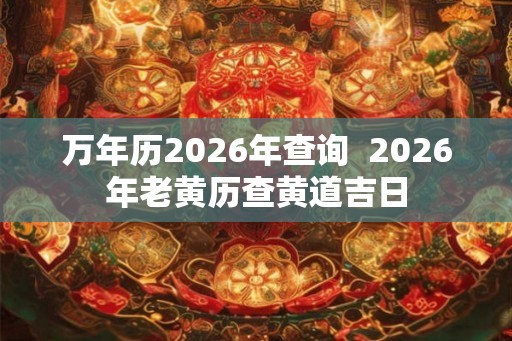 万年历2026年查询  2026年老黄历查黄道吉日