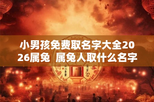 小男孩免费取名字大全2026属兔  属兔人取什么名字最好