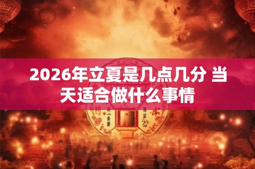 2026年立夏是几点几分 当天适合做什么事情