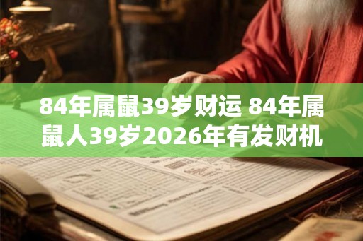 84年属鼠39岁财运 84年属鼠人39岁2026年有发财机会吗