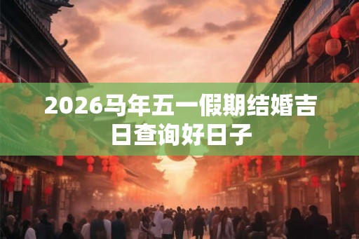 2026马年五一假期结婚吉日查询好日子