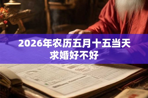 2026年农历五月十五当天求婚好不好