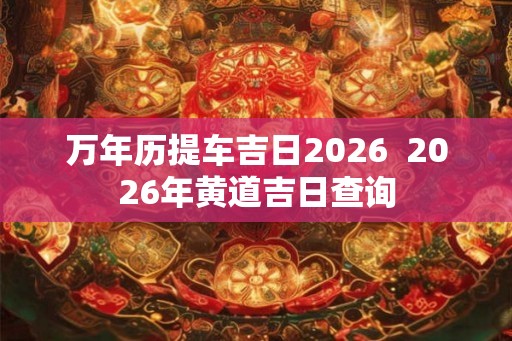 万年历提车吉日2026  2026年黄道吉日查询