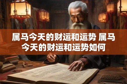 属马今天的财运和运势 属马今天的财运和运势如何