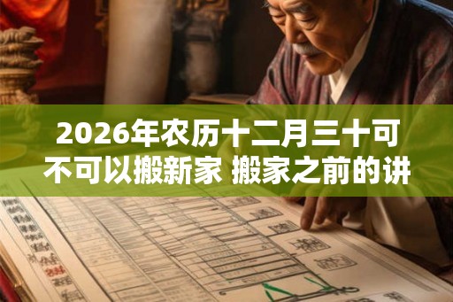 2026年农历十二月三十可不可以搬新家 搬家之前的讲究