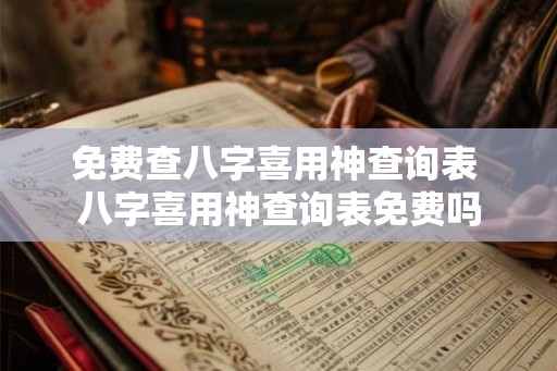 免费查八字喜用神查询表 八字喜用神查询表免费吗
