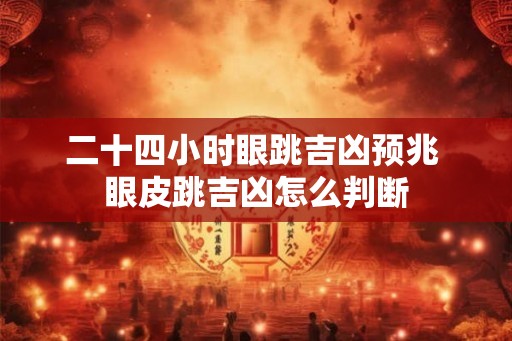 二十四小时眼跳吉凶预兆 眼皮跳吉凶怎么判断