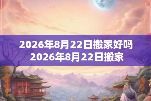 2026年8月22日搬家好吗 2026年8月22日搬家