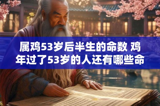 属鸡53岁后半生的命数 鸡年过了53岁的人还有哪些命数