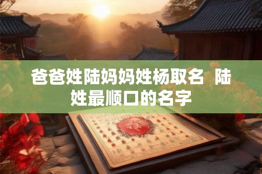 爸爸姓陆妈妈姓杨取名  陆姓最顺口的名字