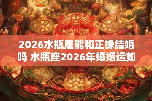 2026水瓶座能和正缘结婚吗 水瓶座2026年婚姻运如何