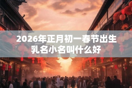 2026年正月初一春节出生乳名小名叫什么好