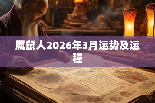 属鼠人2026年3月运势及运程