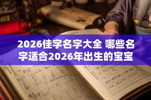 2026佳字名字大全 哪些名字适合2026年出生的宝宝
