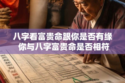 八字看富贵命跟你是否有缘 你与八字富贵命是否相符