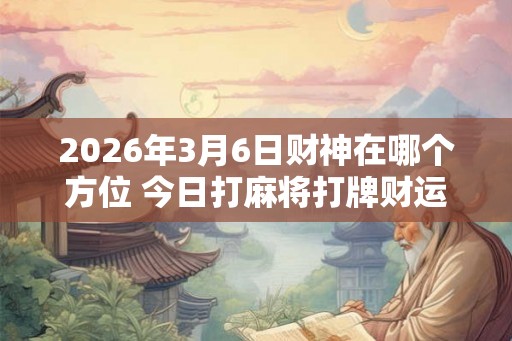 2026年3月6日财神在哪个方位 今日打麻将打牌财运方位