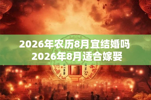 2026年农历8月宜结婚吗  2026年8月适合嫁娶