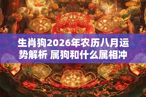 生肖狗2026年农历八月运势解析 属狗和什么属相冲