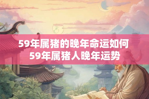 59年属猪的晚年命运如何 59年属猪人晚年运势