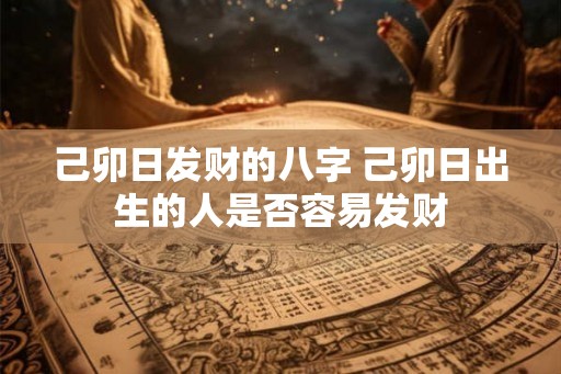 己卯日发财的八字 己卯日出生的人是否容易发财