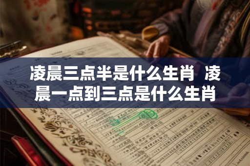 凌晨三点半是什么生肖  凌晨一点到三点是什么生肖