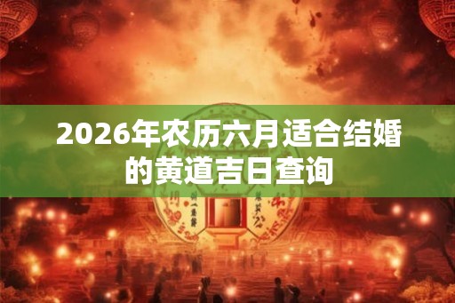 2026年农历六月适合结婚的黄道吉日查询