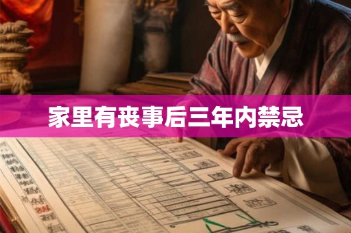 家里有丧事后三年内禁忌
