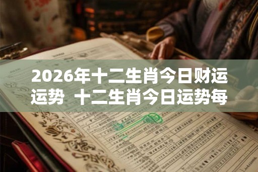 2026年十二生肖今日财运运势  十二生肖今日运势每日运势查询