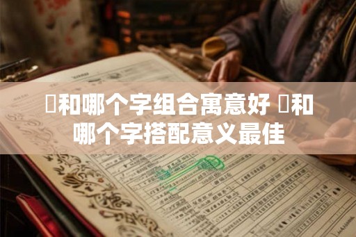 璟和哪个字组合寓意好 璟和哪个字搭配意义最佳 璟和哪个字组合寓意好 璟和哪个字搭配意义最佳